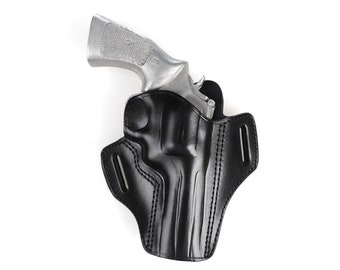 Custom Handcrafted Open Top OWB Leather Holster: Ruger GP100 4.20 inch, 357 MAG