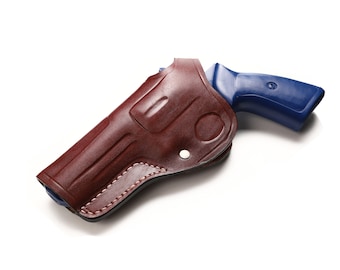 Étui croisé en cuir fait main : Ruger GP100, Security Six, Service Six 4 pouces