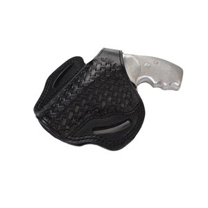Charter Arms Bulldog 2.5 and 3 inch  Handcrafted Basket Weave Leather OWB Holster