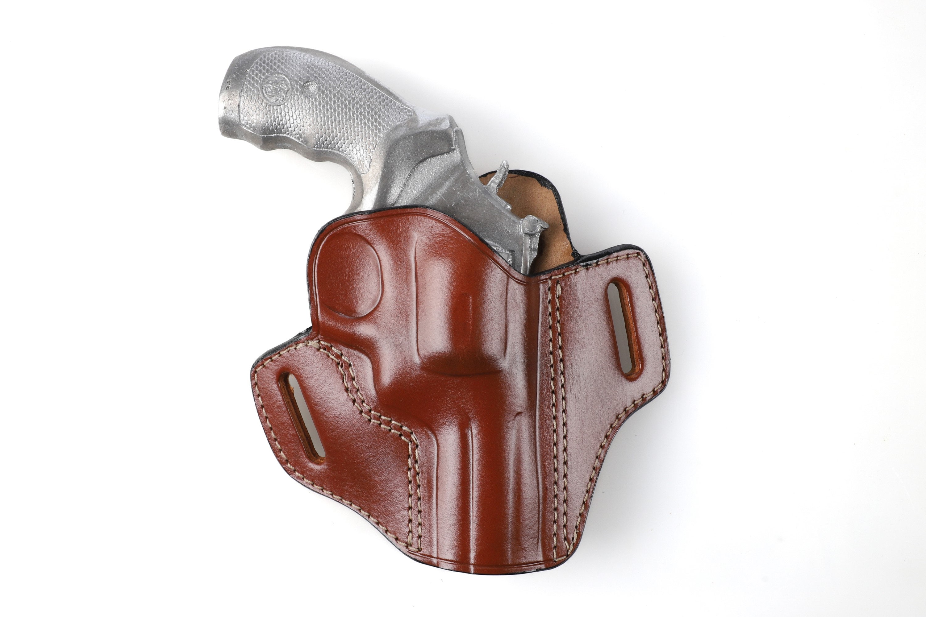 SW 686 L Frame 2.5 inch 6 Shot Leather Open Top Belt Holster
