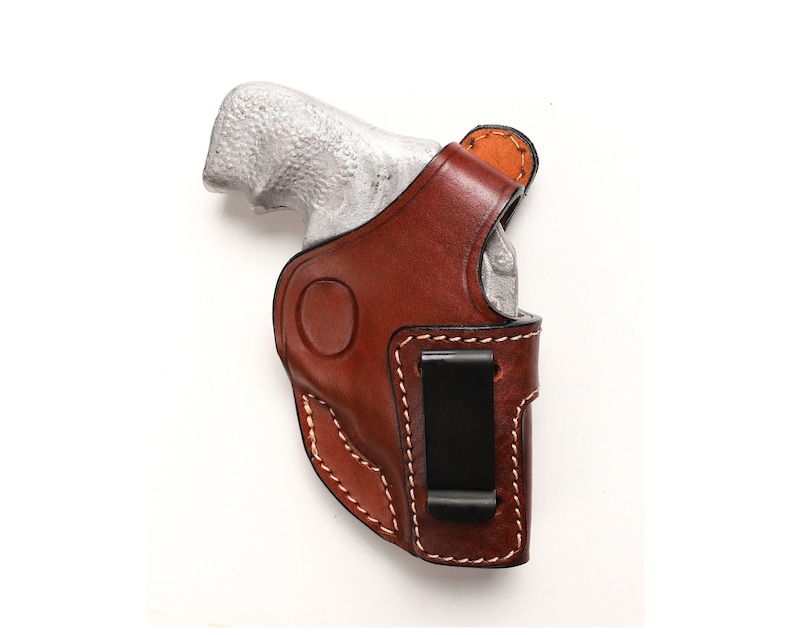 Funda de cuero para revólver Ruger LCR 9 mm, 38 SPL, 357MAG, 1,87 pulgadas, para porte oculto IWB Brown Right Hand