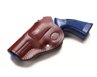 Fondina in pelle con estrazione incrociata da 3 pollici per revolver Taurus modello 65-66-605-856-692 a 6 colpi