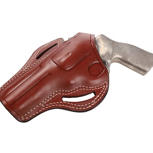 Ruger GP100 357 Magnum, 44 Special Full Size Revolver 5-6-7 Shot Leather OWB Holster