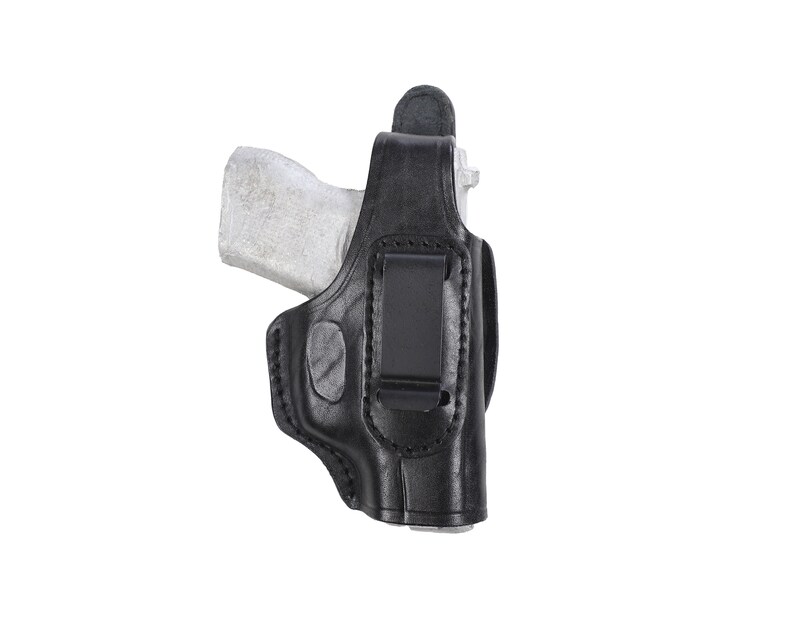 ルガー LC9、LC380 レザー IWB ホルスター ハンドクラフト Black-Right Hand