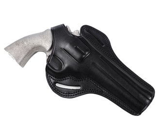 Pusat Holster Colt Diamondback 6 inch 38 SPL Revolver Leather Thumb Break Belt Holster
