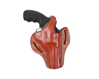 Fondina Pusat Charter Arms Pit Bull 9 mm 4,20 pollici Revolver Fondina in pelle per cintura
