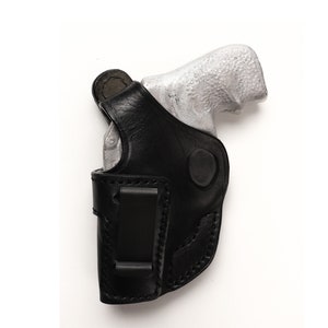 Funda de cuero para revólver Ruger LCR 9 mm, 38 SPL, 357MAG, 1,87 pulgadas, para porte oculto IWB Black Left Hand