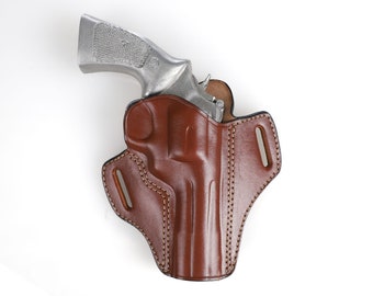 Ręcznie wykonana, skórzana kabura OWB z otwartym wierzchem: Ruger GP100 4 cale, 357 MAG