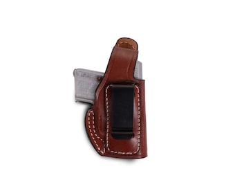Handgemaakte leren holster voor digibord en handbord, Beretta model 950, plantaardig gelooide koeienhuid
