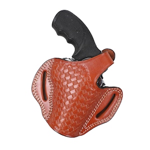 Pusat Holster Colt King Cobra Revolver Leather Basket Weave Belt Holster 2.5 inch