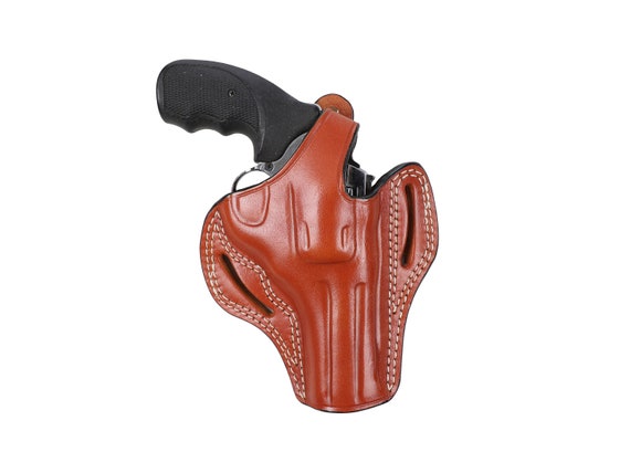 thumbnail image 2 of Premium Leather Thumb Break Holster For Charter Arms Target Bulldog 44 SPL 2 of 13