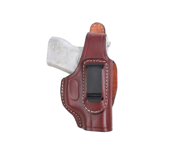 ルガー LC9、LC380 レザー IWB ホルスター ハンドクラフト Brown-Right Hand