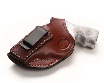 Ruger LCR 9MM, 38 SPL, 357MAG Revolver Leather 1.87 inch IWB Concealed Carry Holster