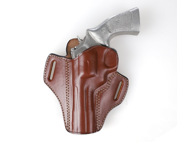 4 Inch SW 686 Plus L Frame Open Top Holster, Leather Vegetable
