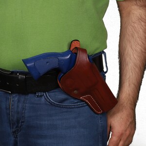 Handmade Leather Cross Draw Holster: Ruger GP100, Security Six, Service Six 4 inch image 9
