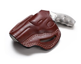 Smith & Wesson Leather Pancake Holster – Fits J-Frame, Detective, Model 60 – OWB Concealment – READ LEAD TIME