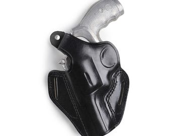 Coldre externo em couro para revólver S&W Modelo 66 K-Frame de 2,75 polegadas - Estojo moldado à mão para calibre .357 Magnum