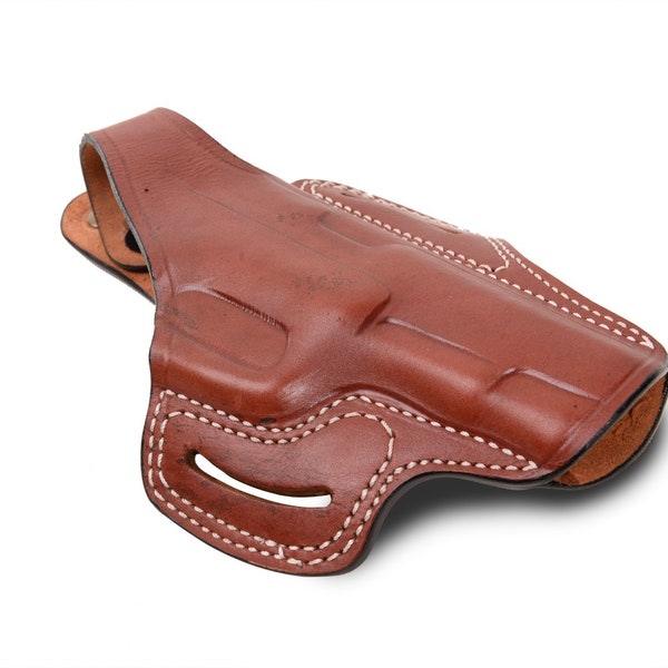 Ruger P85-P89 Premium Leather OWB Holster Handcrafted Right-Left Hand Black-Brown