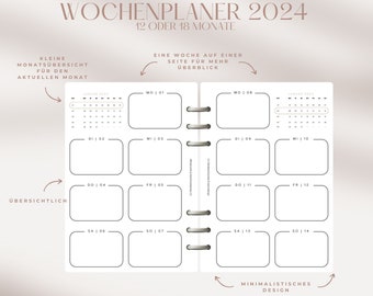 Kalendarium 2024 | Wochenplaner | Filofax | Kalendereinlagen | 18 Monate | Kalender 2024 | Kalendereinlagen A5 | Personal | Happy Planner