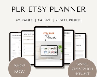 PLR Etsy Shop Planer | kommerzielle Nutzung für Etsy Planner | Canva Vorlage | Online Shop Planner | Wiederverkaufsrechte Planner | Business