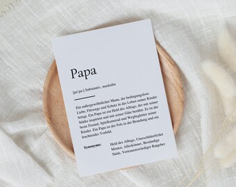 Definition card "PAPA" | You're going to be a dad | Gift | Announcement | Baby | Pregnancy | Anticipation | Birthday | Family | Father's Day