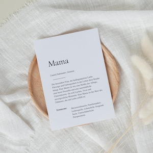 Definitionskarte "MAMA" | Muttertag | Geschenk | Muttertagsgeschenk | Baby | Schwangerschaft | Vorfreude | Geburtstag | Familie |Ankündigung