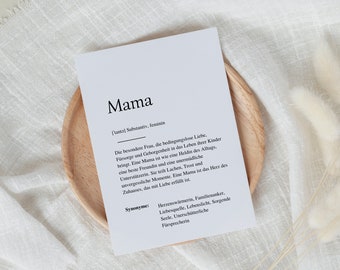 Definition card "MAMA" | Mother's Day | Gift | Mother's Day gift | Baby | Pregnancy | Anticipation | Birthday | Family | Announcement