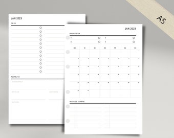 Calendar insert 2024 | Monthly overview | 1 month on 1 page