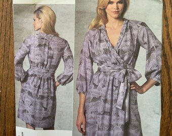 Vogue 1189 Rebecca Taylor Wrap Dress size 8-10-12-14 bust 31.5-36”