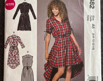 McCalls 7682 shirtdress pattern in size 6-8-10-12-14 bust 30.5-36”