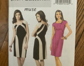 Butterick 5677 Muse Knit Dress Pattern size 12-14-16-18 bust 32-40”