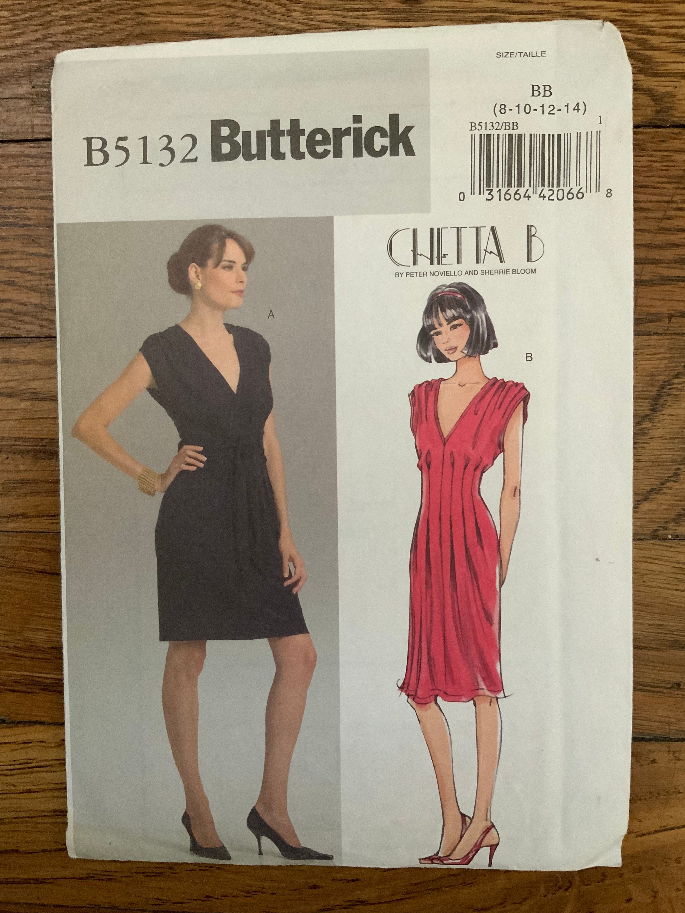 Butterick 5132 Chetta B Evening Cocktail Dress Pattern size 8-10-12-14 bust 30.5-36”