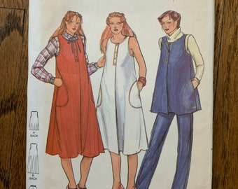 Butterick 6924 Vintage Maternity top, dress, and pants size 12 bust 34”