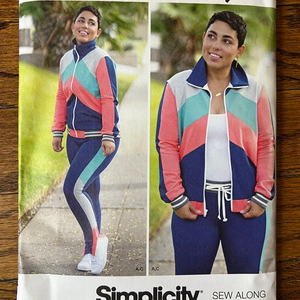 Mimi G Style Simplicity 8702 Athleisure jacket and leggings sizes 6, 8, 10, 12, 14 (bust 30.5-36”)