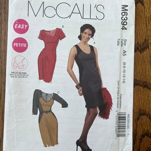 McCall’s 6394 easy dress pattern size 6-8-10-12-14 bust 30.5-36”