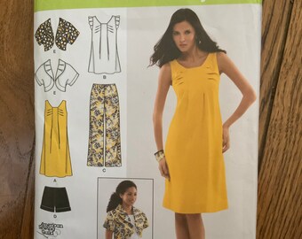 Simplicity 2659 Coordinates (pants, short, dress, bolero, tank) pattern size 14-16-18-20-22