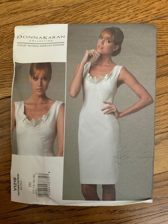 Vogue 1218 Donna Karan Knit Cocktail Dress Size 12-14-16-18 Bust 34-40 - Etsy Vogue 1218 Donna Karan Knit Cocktail Dress Size 12-14-16-18 Bust 34-40 - Etsy