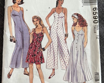 Mccalls 6590 jumpsuit pattern size 12 bust 34”
