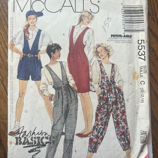 Vintage McCall’s fashion basic jumpsuit and jumper pattern size 10-12-14 bust 32.5-36”