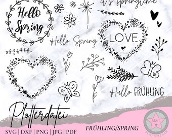 Plotterdatei Frühling Spring Ostern Blumen Svg Dxf Png Jpg Pdf Silhouette Cricut Plotter Plottdatei - nur für den PRIVATEN GEBRAUCH