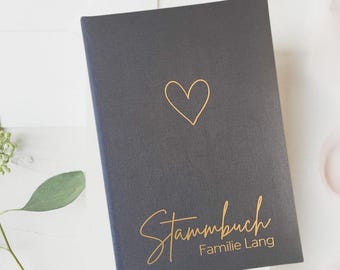 Family book 13 x 20 cm standard size - Design 011 - can be personalized with names with or without preprints