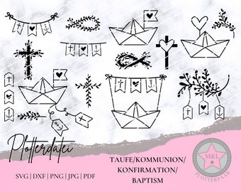 Plotter file Baptism Communion Confirmation Children Baptism Confirmation children Svg Dxf Png Jpg Pdf Silhouette Cricut plotter plot file