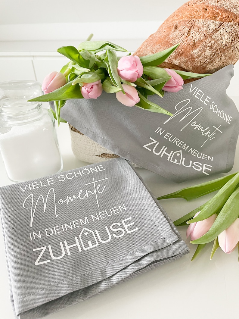 Geschirrtuch Geschenk zum Einzug Umzug Eigenheim Küchentuch Küchenhandtuch Haus Wohnung Hausbau Bauherr Bauherrin Einweihung Design 4 Bild 6