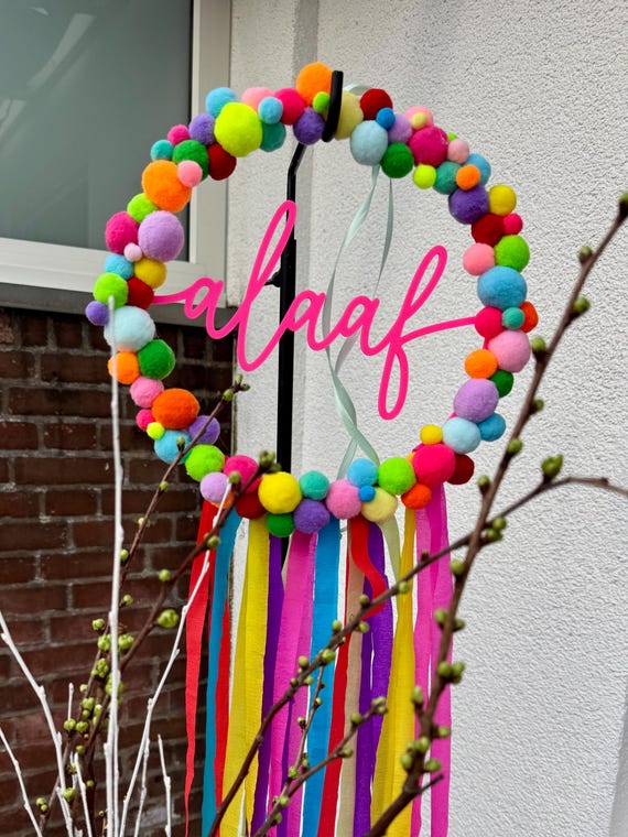 ROHLING INLAY Alaaf Kranz – 3D Druck Karneval Deko | DIY Kranz zum Gestalten | Karnevalsdeko kölsch | Ø ca. 24 cm | extra groß