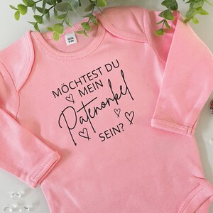 Shirtracer Baby Body - 'Willst Du Mein Patenonkel Sein?' In Schwarz-rosa | Taufgeschenk Für Patenkinder