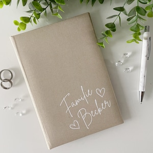 Stammbuch 13x20cm Standardmaß - Design 001 - personalisierbar mit Namen mit oder ohne Vordrucke | beige