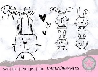 Plotter file rabbit Easter bunny bunnies cute animals children cute animals for children svg dxf png jpg pdf silhouette cricut plotter plot file