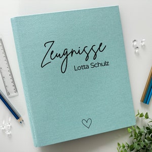 Zeugnismappe - personalisierbar mit Namen A4- Design 118 Zeugnisordner |Dokumente Urkunden Einschulung Schultüte Schule Geschenk