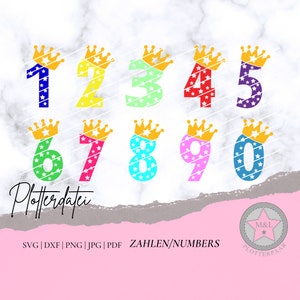 Plotterdatei Zahlen Geburtstag für Kinder Numbers Birthday for children Svg Dxf Png Jpg Pdf Silhouette Cricut Plotter Plottdatei -NUR PRIVAT