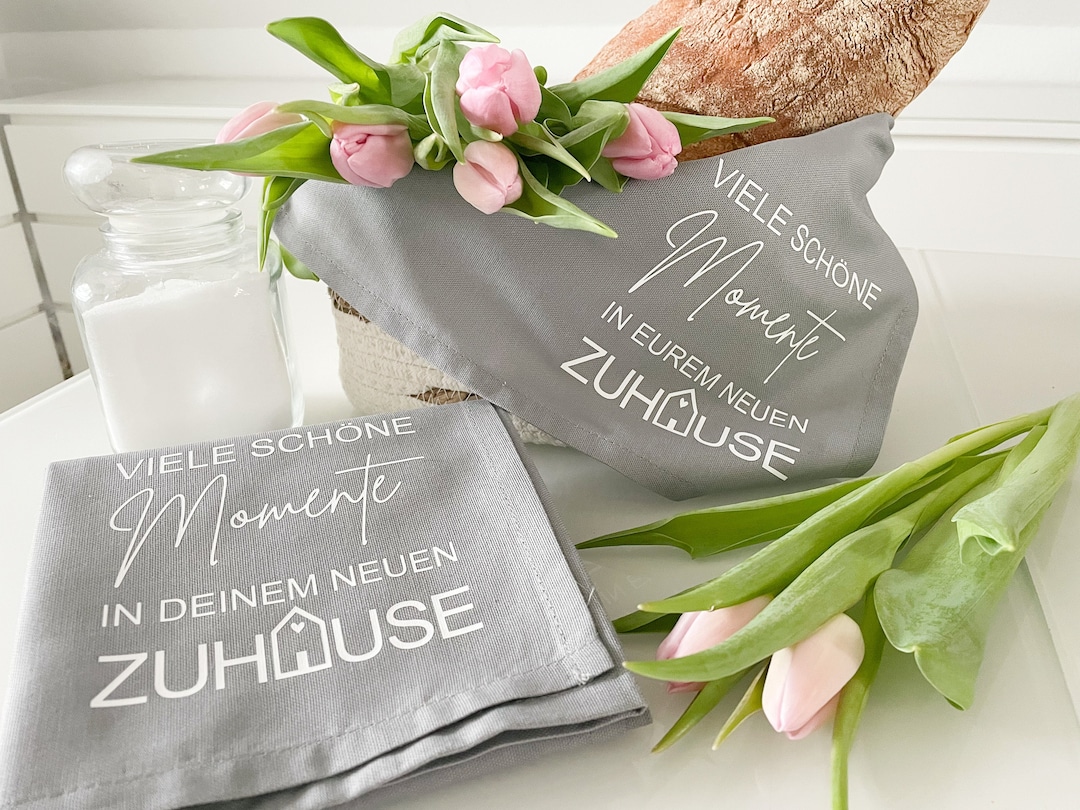 Geschirrtuch Geschenk zum Einzug Umzug Eigenheim Küchentuch